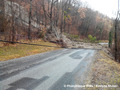 Glissement de terrain sur la RD 8b suite au passage de la tempte Eleanor