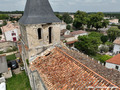 Sisme de La Laigne - vue drone de l'glise St Grard endommage