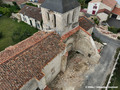 Sisme de La Laigne - vue drone de l'glise St Grard endommage