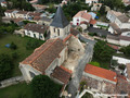 Sisme de La Laigne - vue drone de l'glise St Grard endommage