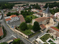 Sisme de La Laigne - vue drone de l'glise St Grard et de l'cole endommages