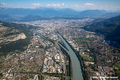 Vue a�rienne de la confluence du Drac et de l'Is�re