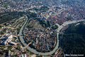 Vue a�rienne de l'Is�re � Grenoble - boucle de l'Ile Verte