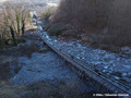 Ligne du funiculaire du Plateau des Petites Roches endommage suite  la crue du torrent de montfort