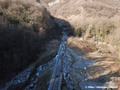 Ligne du funiculaire du Plateau des Petites Roches endommage suite  la crue du torrent de montfort