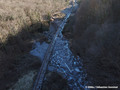 Ligne du funiculaire du Plateau des Petites Roches endommage suite  la crue du torrent de montfort