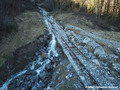 Ravinements en rive droite du torrent de Montfort - crue du 29/12/2021  Lumbin et Crolles