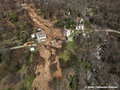 Glissement de terrain � Montselgues en Ard�che - Deux maisons d�truites