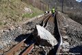 Eboulement sur la zone d'activit de la Saulcette - voie SNCF endommage