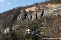 Eboulement sur la route de Laffrey - niche d'arrachement et maisons menaces en contrebas