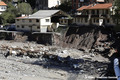 Crue de la Vsubie  Roquebillire lors de la tempte Alex - dgts en rive gauche