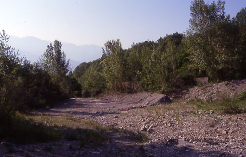 Plage de dpt vue de l'amont (elle est comble par une ancienne lave)