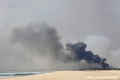 Incendie de la Teste de Buch depuis la plage de la Salie