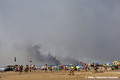Incendie de la Teste de Buch depuis la plage de Biscarosse