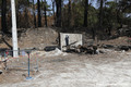 Terrain de ptanque de la plage de Cazaux-lac dtruit par l'incendie de la Teste de Buch