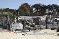 Un restaurant de la plage de Cazaux-lac dtruit par l'incendie de la Teste de Buch