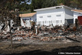 Une habitation de la plage de Cazaux-lac dtruite par l'incendie de la Teste de Buch