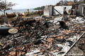 Une habitation de la plage de Cazaux-lac dtruite par l'incendie de la Teste de Buch