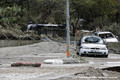 Inondations  Trbes le 15 octobre 2018 - Carcasses de voitures sur le parking en rive gauche