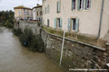 Inondations  Trbes le 15 octobre 2018 - vue de la rive gauche depuis le pont de l'Aude (en amont)