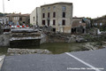 Inondations  Villegailhenc le 15 octobre 2018 - Vue sur le pont de la D118 emport par la crue