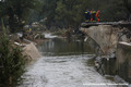 Pont de la D118 emport par la crue du ruisseau de Trapel le 15 octobre 2018  Villegailhenc