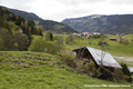 Glissement de terrain du Bersend - terrains fissurs et grange emporte