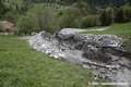 Glissement de terrain du Bersend  Beaufort - Engravement des champs en amont de la D925