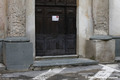 Laisse de crue sur la Chapelle de la Miséricorde place Brancion à Breil-sur-Roya - tempête Alex