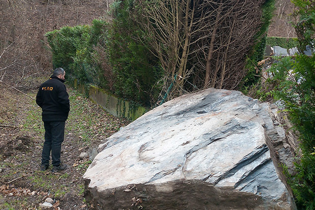 Eboulement  Champs-sur-Drac depuis le versant Les Ctes