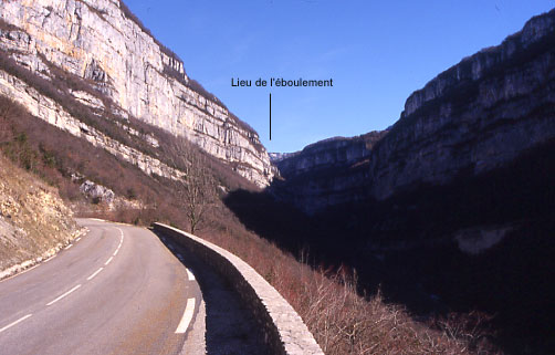 Eboulement sur la RD 531 dans les gorges de la Bourne