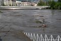 Crue de l'Isre  Grenoble - voies sur berges inondes