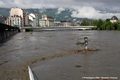 Crue de l'Isre  Grenoble - voies sur berges inondes