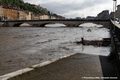 Crue de l'Isre  Grenoble - voies sur berges inondes en aval du pont Marius Gontard