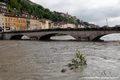 Crue de l'Isre  Grenoble au droit du pont Marius Gontard