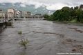 Crue de l'Isre  Grenoble - voies sur berges inondes