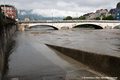 Crue de l'Isre  Grenoble - voies sur berges inondes