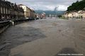 Crue de l'Isre  Grenoble en aval du pont Saint-Laurent