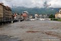 Crue de l'Isre  Grenoble en aval du pont Saint-Laurent