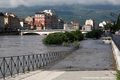 Crue de l'Isre  Grenoble - quai Perrire