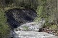 Glissement de terrain le long des berges de l'Arly suite  la crue du 01/05/2015