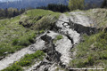 Glissement de terrain de Reyvroz - chemin emport en aval du GR5