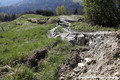 Glissement de terrain de Reyvroz - chemin emport en aval du GR5