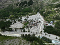Crue du torrent des �tan�ons � la B�rarde - vue a�rienne du village et de son c�ne de d�jection