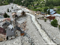 Crue du torrent des �tan�ons � la B�rarde - d�g�ts autour de l'�glise et du nouveau lit du torrent