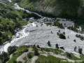 Crue du torrent des �tan�ons � la B�rarde - engravements du c�ne de d�jection vus depuis l'amont