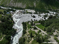 Crue du torrent des �tan�ons � la B�rarde - engravements du c�ne de d�jection vus depuis l'amont