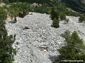 Crue du torrent des �tan�ons � la B�rarde - habitation engrav�e jusqu'au toit