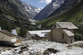 Crue du torrent des �tan�ons � la B�rarde - l'�glise vue de l'amont