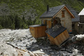 Crue du torrent des �tan�ons � la B�rarde - d�g�ts autour de l'�glise et du nouveau lit du torrent